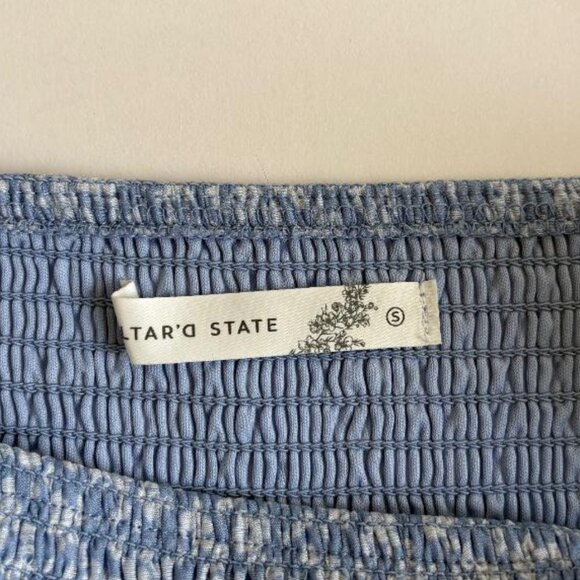 Altar'd State Blue Floral Tiered Babydoll Mini Dress - Picture 4 of 6